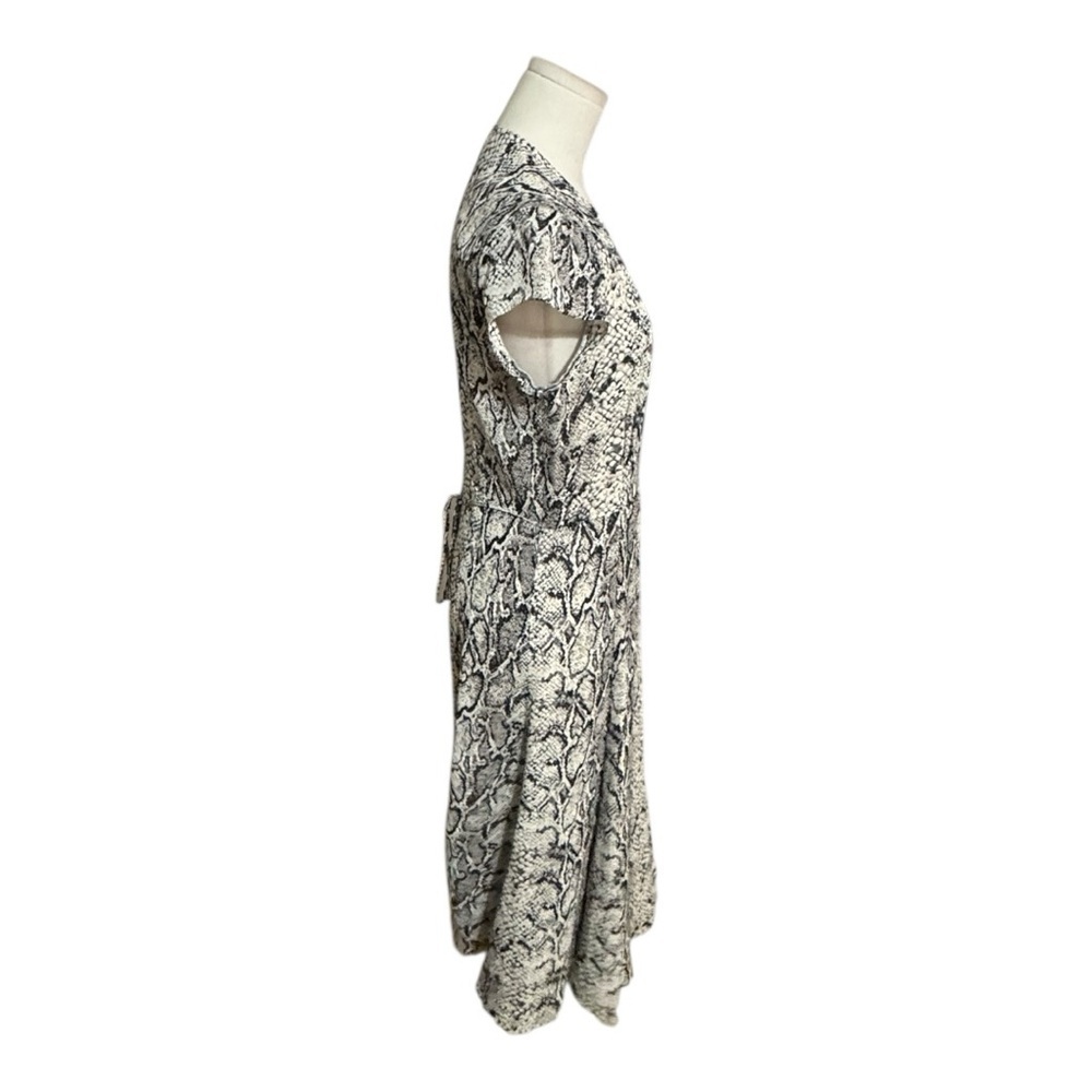 REFORMATION Black White Midi Dress Carin Rattlesnake Snakeskin Animal Print M - Picture 6 of 11